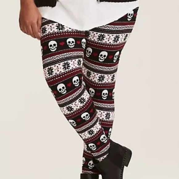 torrid Pants - Torrid Skull Fair Isle Print Sweater Knit Leggings